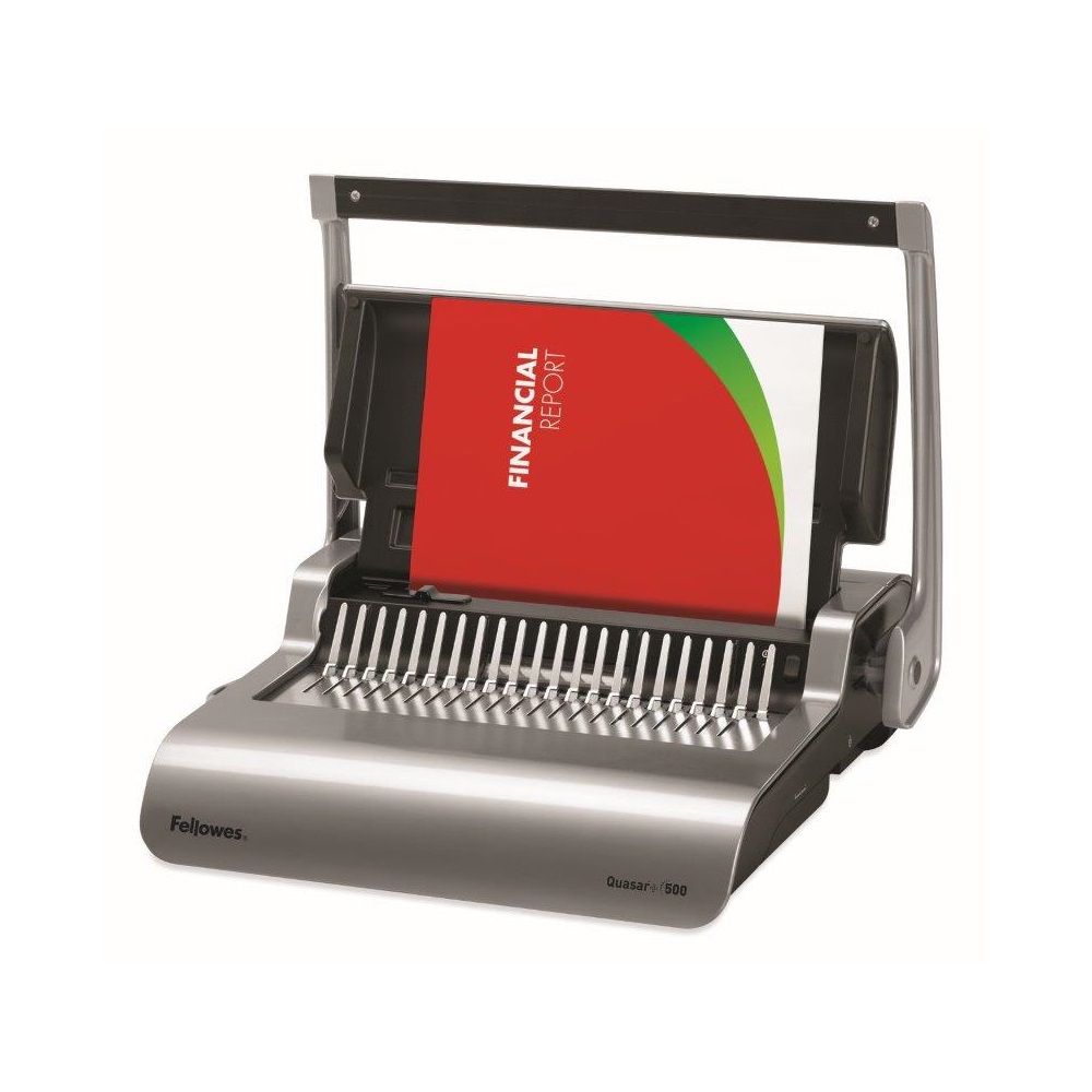 Spirálozógép, műanyag spirálkötéshez, manuális, 500lap, Fellowes® Quasar+ - Image 2