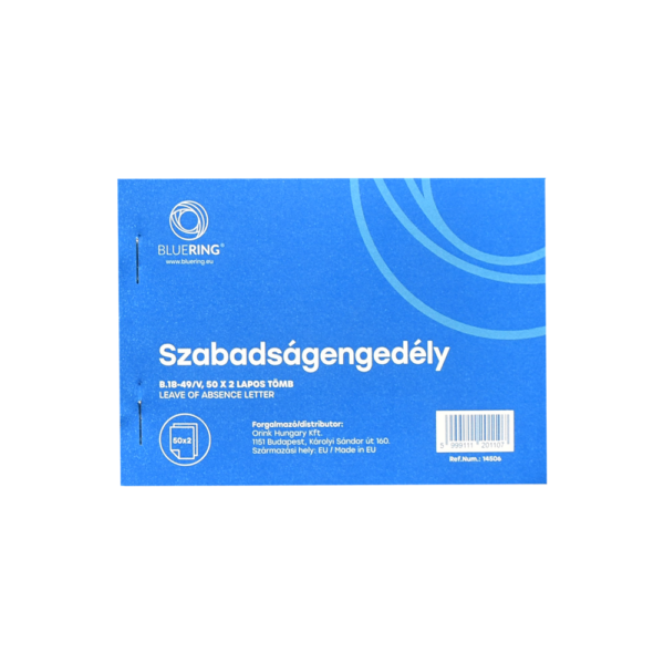 Szabadságengedély A6 50x2lapos B.18-49/V Bluering®