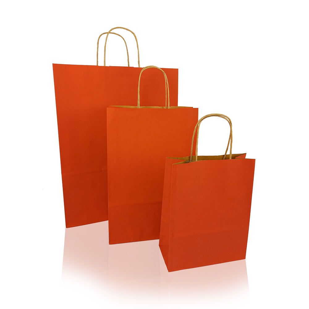 Sodrottfüles papírtáska 320x420mm 150mm talp L méret 200 db/doboz, piros - Image 2