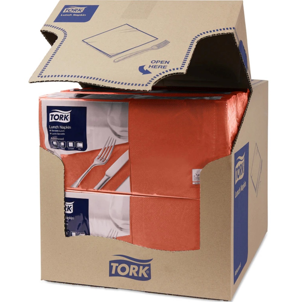 Szalvéta 2 rétegű 1/4 hajtás lapméret: 32,8 x 32,5 cm 200 lap/csomag Lunch Tork_477216 terracotta - Image 3