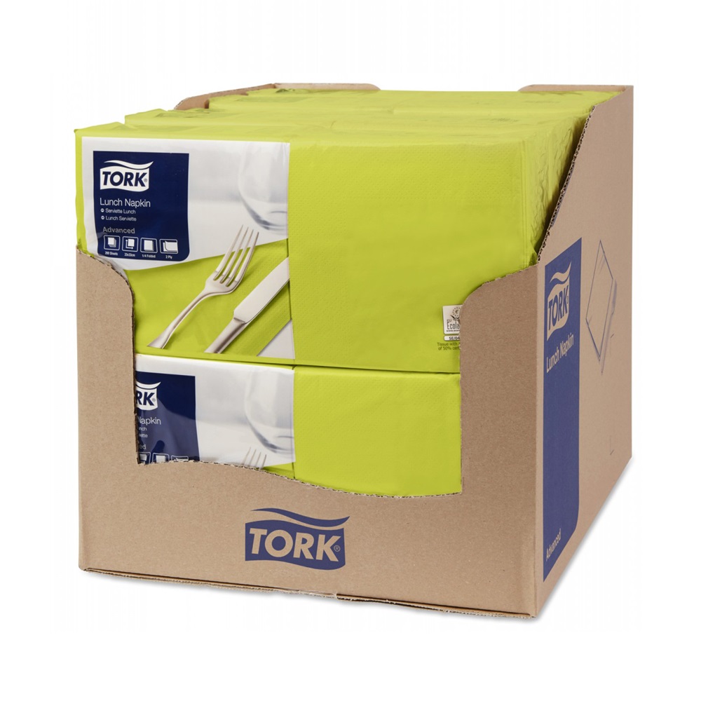 Szalvéta 2 rétegű 1/4 hajtás lapméret: 32,8 x 32,5 cm 200 lap/csomag Lunch Tork_477840 lime - Image 2