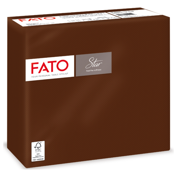 Szalvéta 2 rétegű 38 x 38 cm 40 lap/cs Fato Star csokoládé_82991000