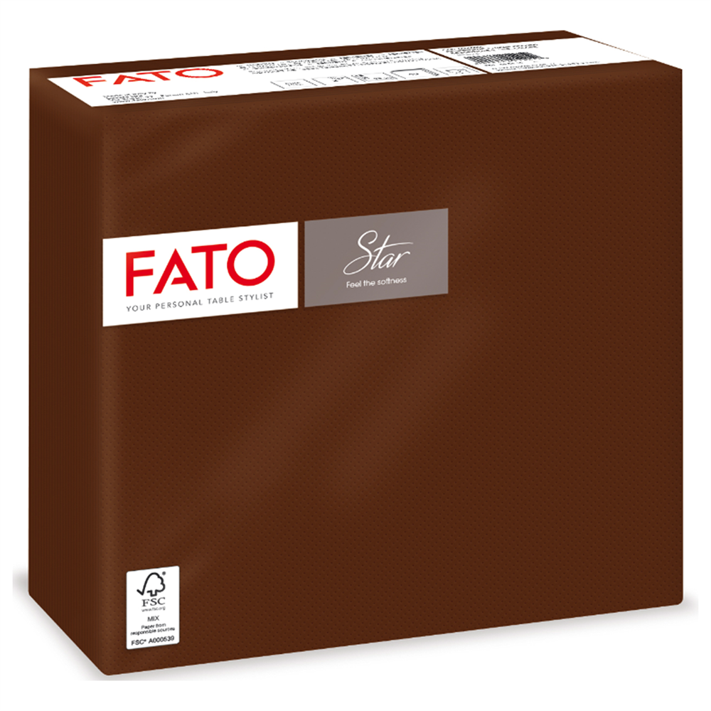 Szalvéta 2 rétegű 38 x 38 cm 40 lap/cs Fato Star csokoládé_82991000