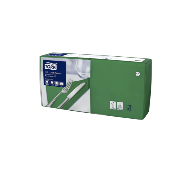 Szalvéta 3 rétegű 1/4 hajtás lapméret: 32,8 x 32,5 cm 150 lap/csomag Sötétzöld Tork_477413