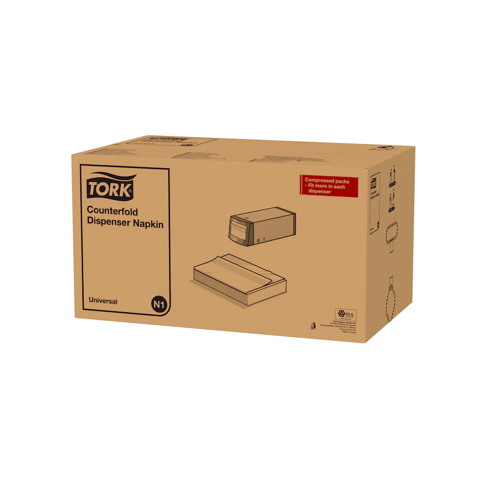 Szalvéta adagolóba 300 szál/csomag 24 csomag/karton N1 Counterfold Tork_10935 fehér - Image 2