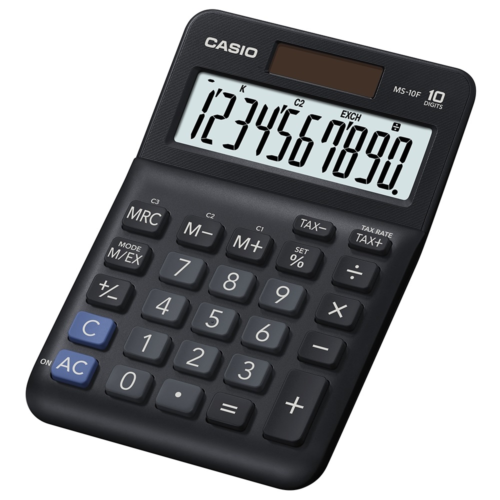 Számológép asztali 10 digit nagy, döntött kijelző Casio MS 10 F fekete - Image 2