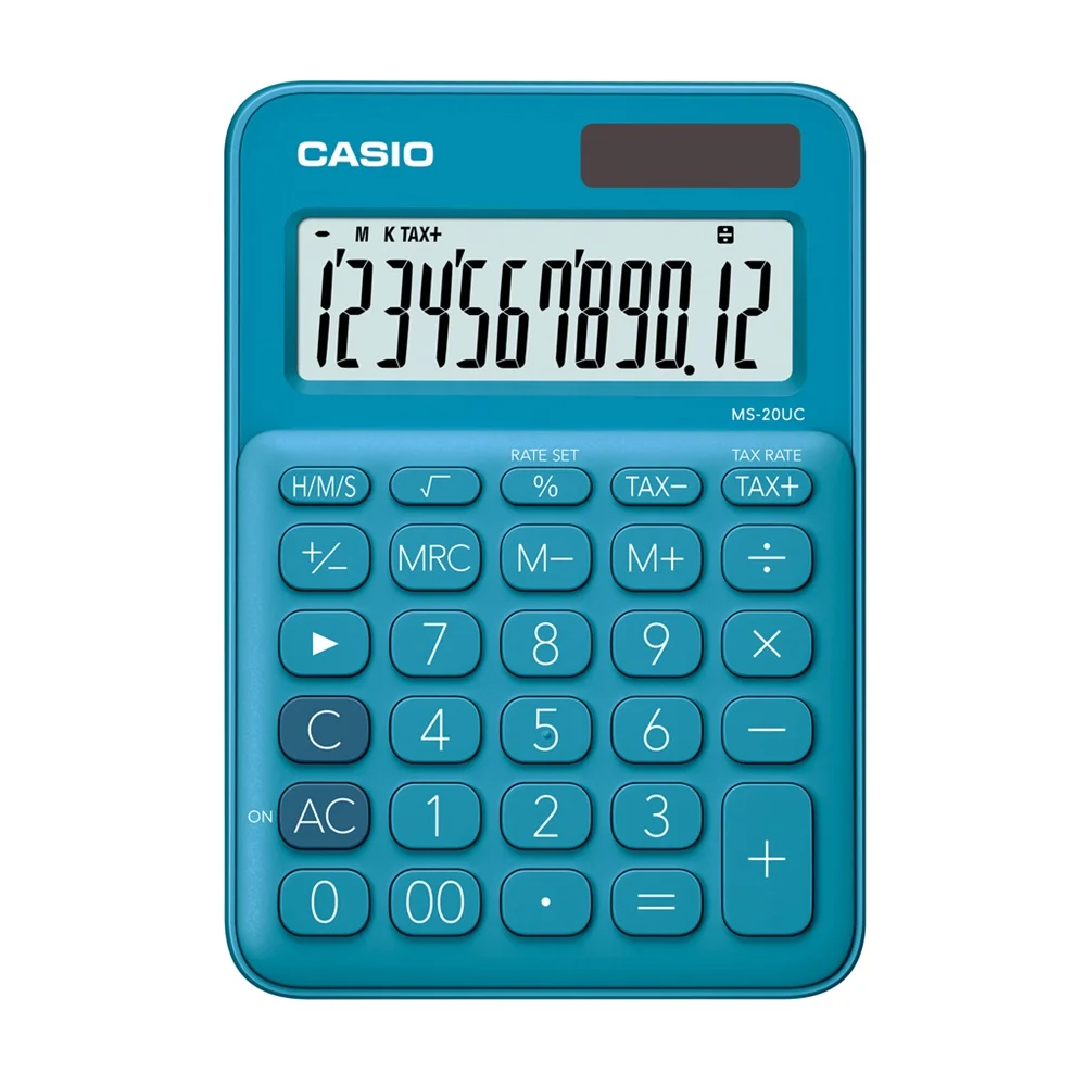 Számológép asztali 12 digit nagy kijelző Casio MS 20 UC kék - Image 2