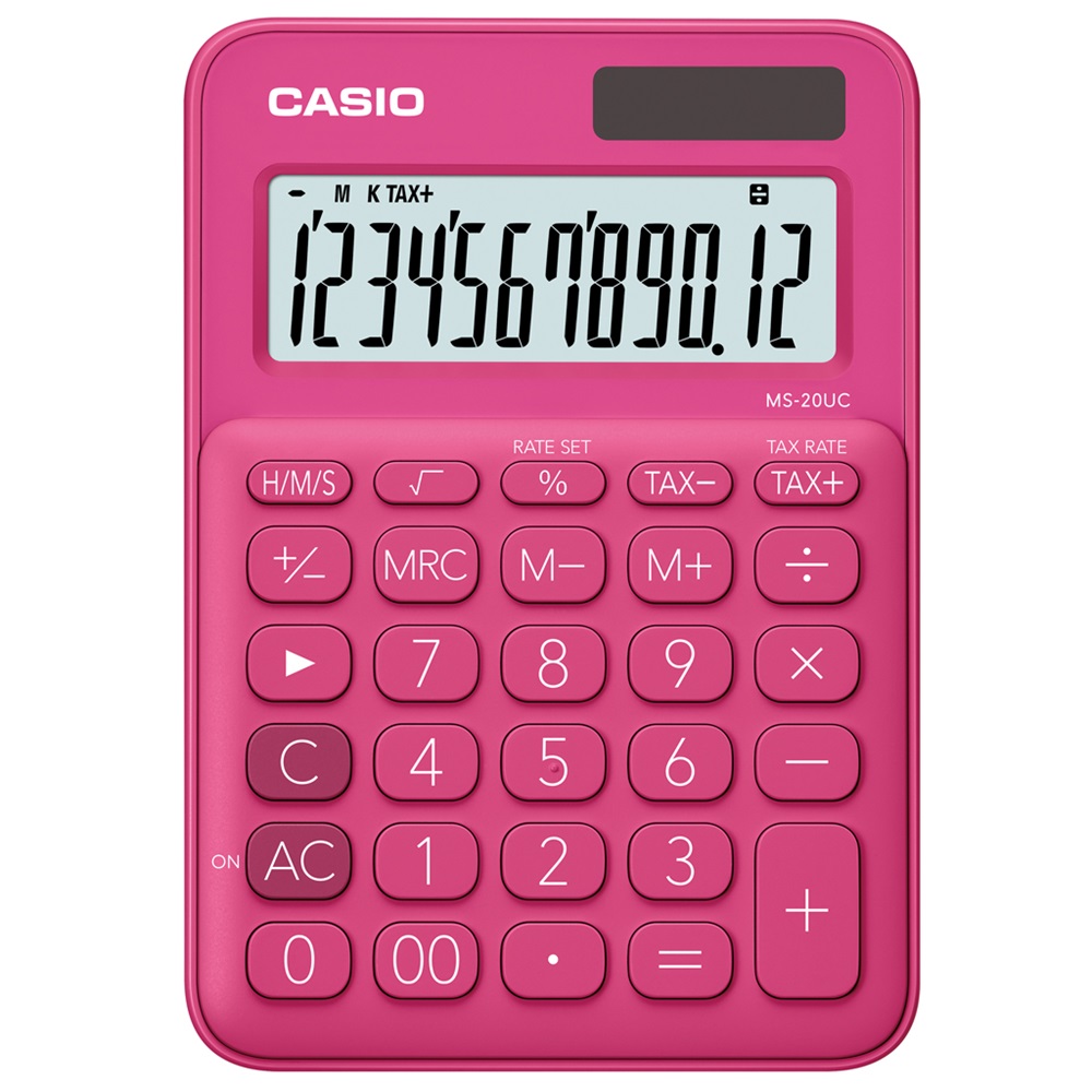 Számológép asztali 12 digit nagy kijelző Casio MS 20 UC magenta - Image 2
