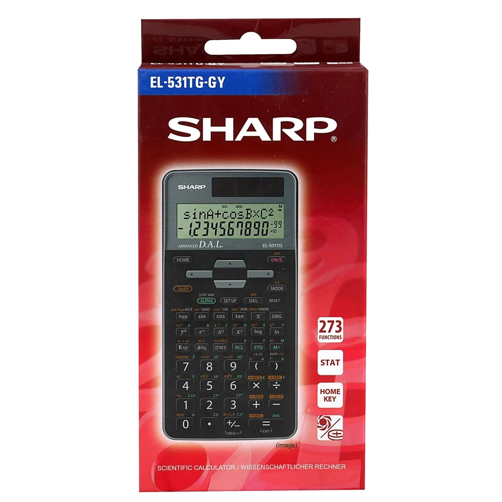 Számológép tudományos 273 funkciós 2 soros Sharp EL531TGGY szürke - Image 3