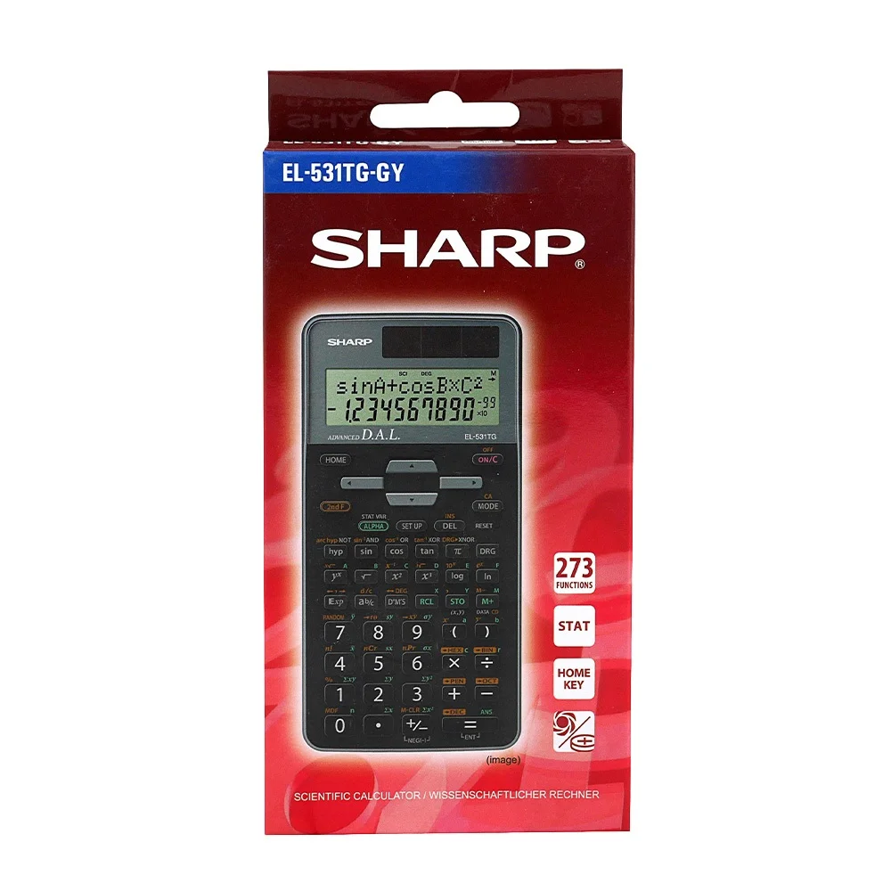 Számológép tudományos 273 funkciós 2 soros Sharp EL531TGGY szürke - Image 4