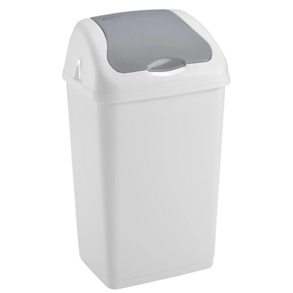 Szemetes kuka billenő fedéllel műanyag 60 literes Heidrun Altea fehér