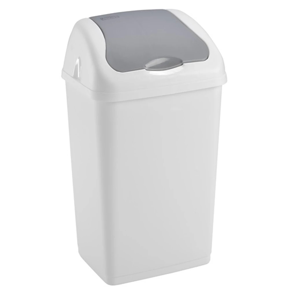 Szemetes kuka billenő fedéllel műanyag 60 literes Heidrun Altea fehér