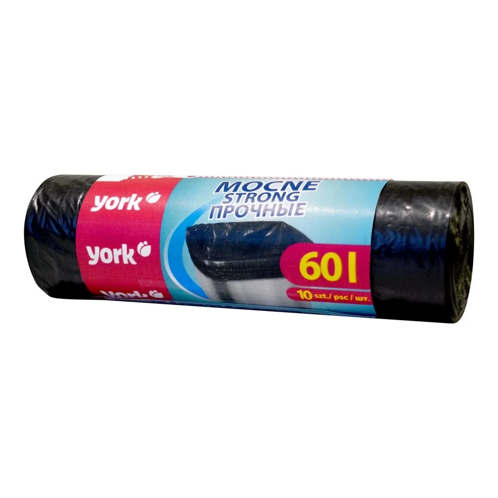 Szemeteszsák 60 iter 60 x 70 cm 25 mikron 10 db/tekercs York_090520 fekete