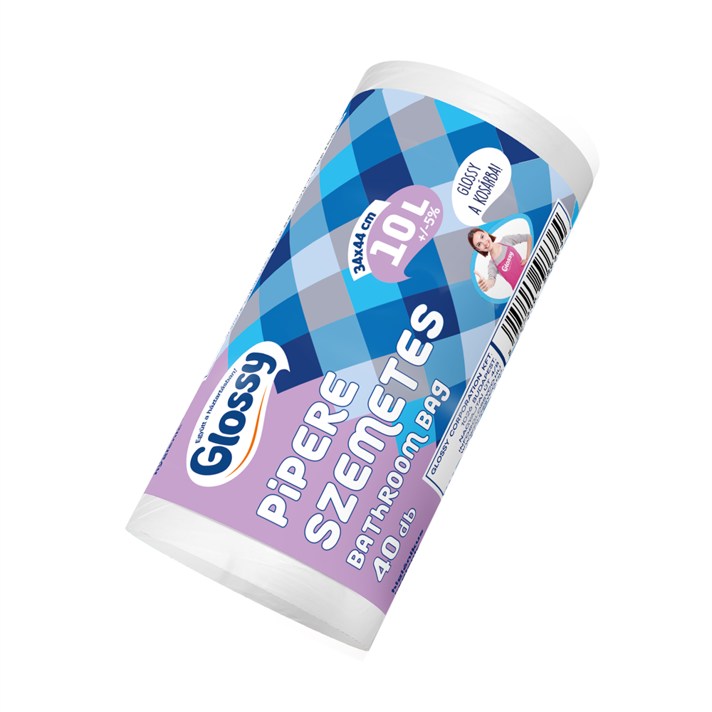 Szemeteszsák pipere 10 liter 34 x 44 cm 40 db/tekercs fehér