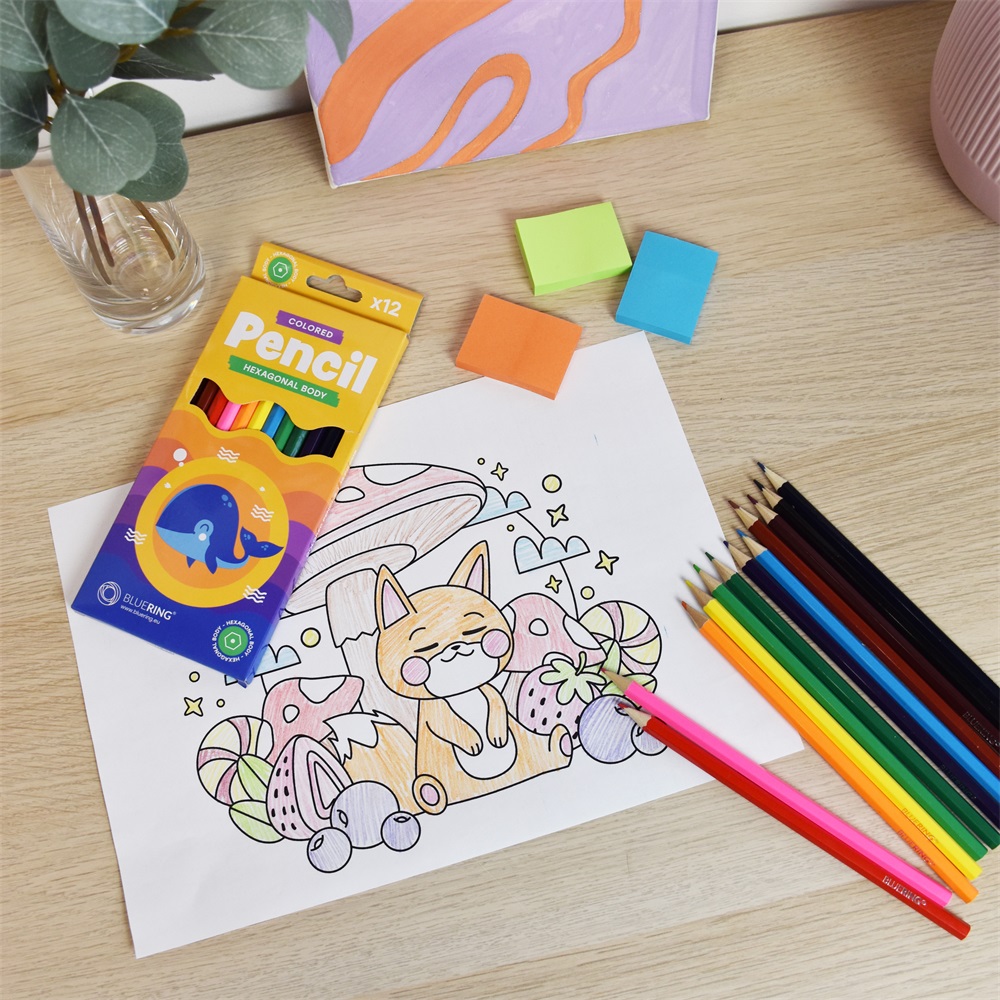 Színes ceruza készlet, hatszögletű Bluering® 12 klf. szín - Image 4