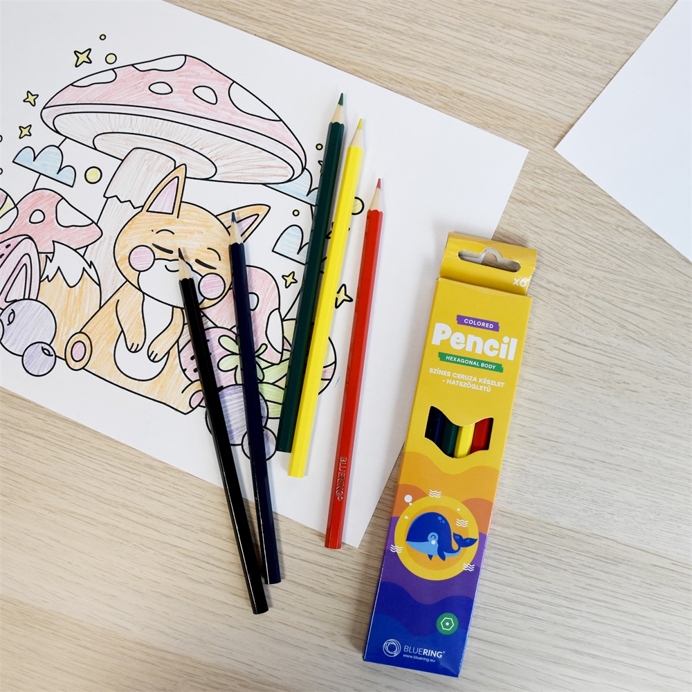 Színes ceruza készlet, hatszögletű Bluering® 6 klf. szín, - Image 2