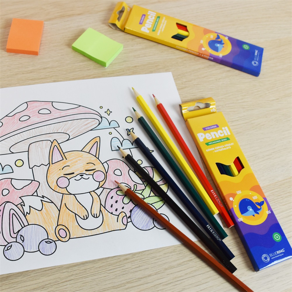 Színes ceruza készlet, hatszögletű Bluering® 6 klf. szín, - Image 3