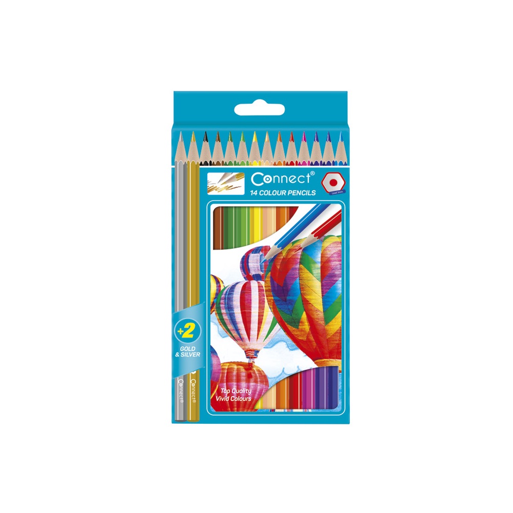 Színes ceruza készlet, hatszögletű Connect 14 klf. szín - Image 2