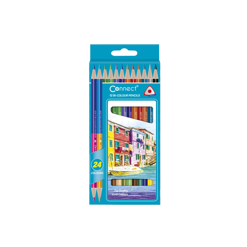 Színes ceruza készlet, kétvégű duocolor 12/24 szín Connect 24 klf. szín - Image 2