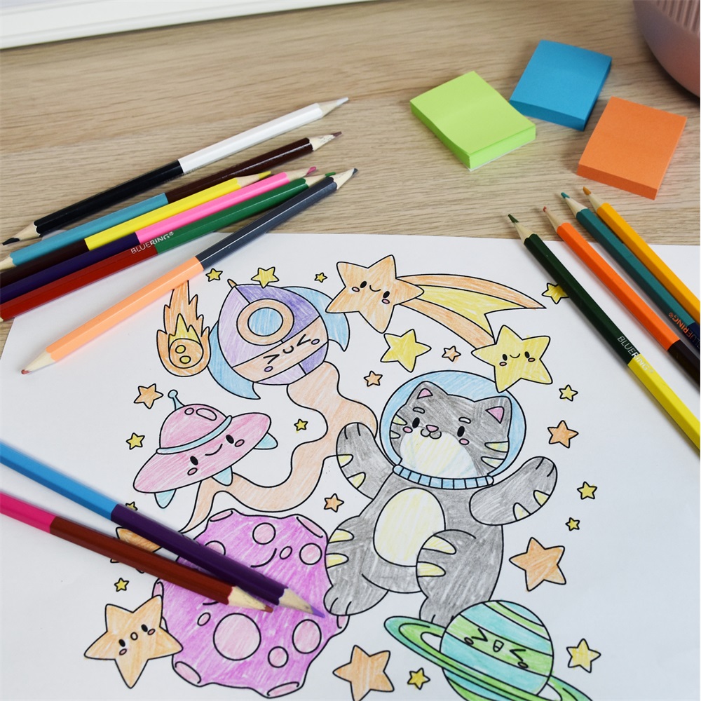 Színes ceruza készlet, kétvégű duocolor 12/24 szín Bluering® 24 klf. szín, - Image 2