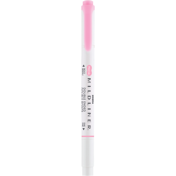 Szövegkiemelő 1,0/3,5 mm, kétvégű, Zebra Mildliner Fluorescent, rózsaszín