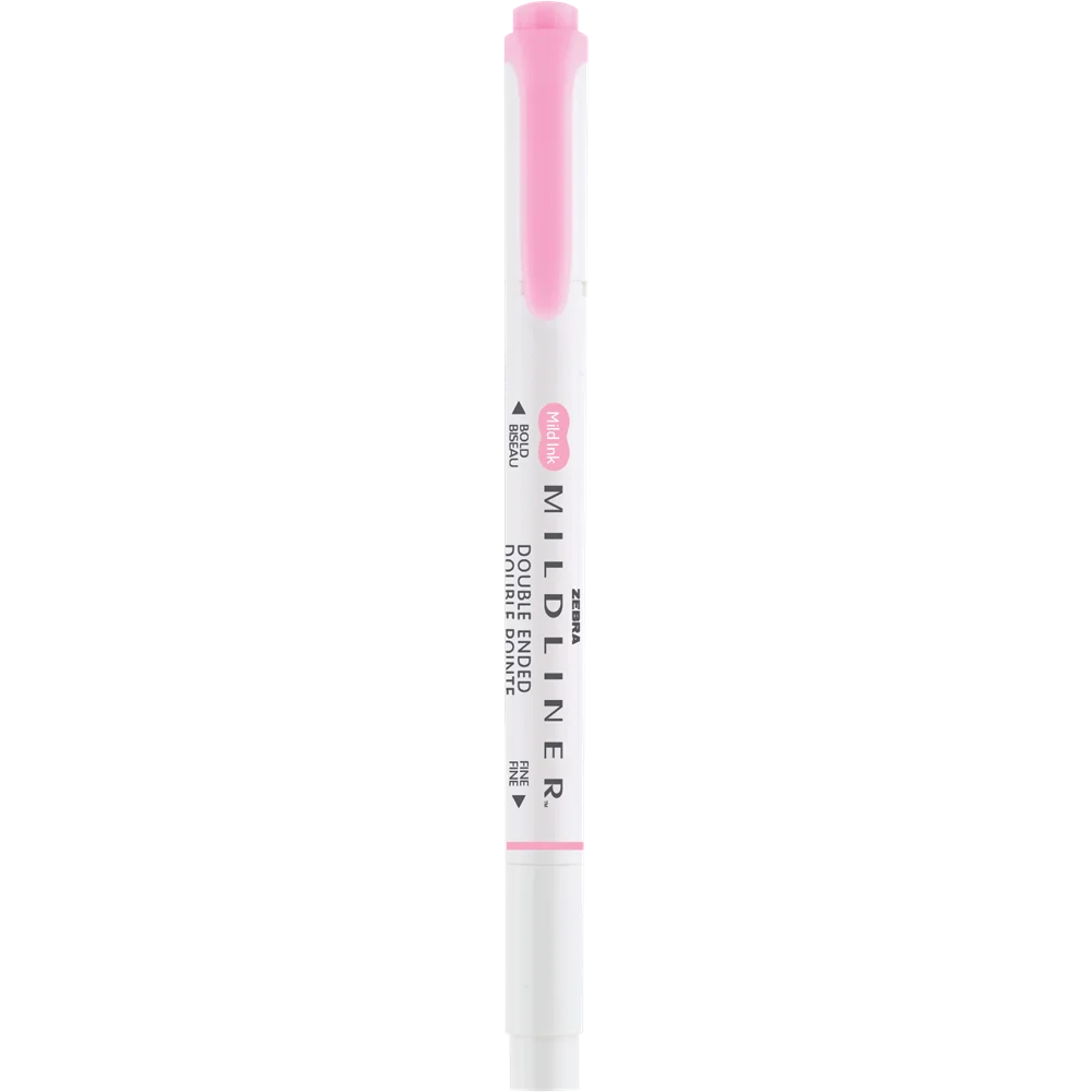 Szövegkiemelő 1,0/3,5 mm, kétvégű, Zebra Mildliner Fluorescent, rózsaszín