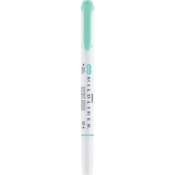 Szövegkiemelő 1,0/3,5 mm, kétvégű, Zebra Mildliner Fluorescent, türkiz