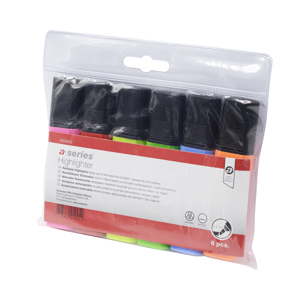 Szövegkiemelő 1-5mm, vágott hegyű,lapos test, A-Series 6-os készlet - Image 2