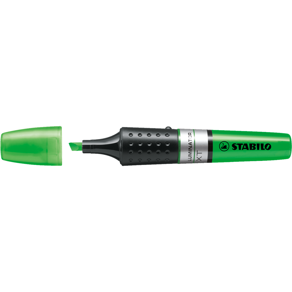 Szövegkiemelő 2-5mm, hengeres test Stabilo Luminator zöld