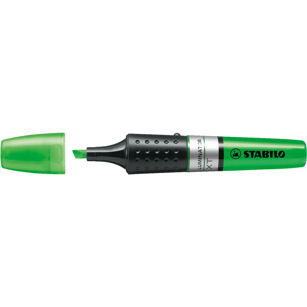 Szövegkiemelő 2-5mm, hengeres test Stabilo Luminator zöld