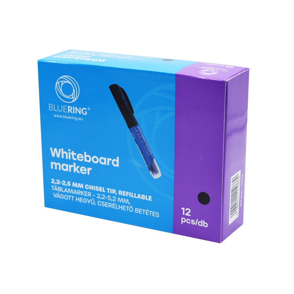Táblamarker 2,2-5,2mm, vágott hegyű, cserélhető betétes, Bluering fekete - Image 2