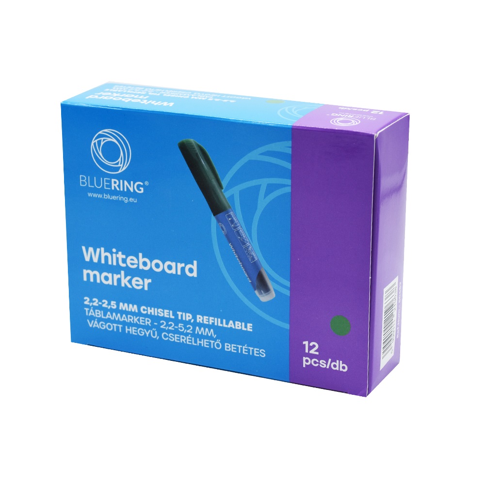 Táblamarker 2,2-5,2mm, vágott hegyű, cserélhető betétes, Bluering zöld - Image 2