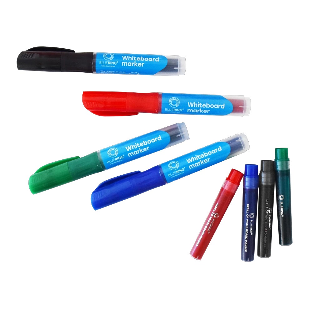 Táblamarker 3mm, kerek, cserélhető betétes, Bluering®, 4 klf. szín - Image 2