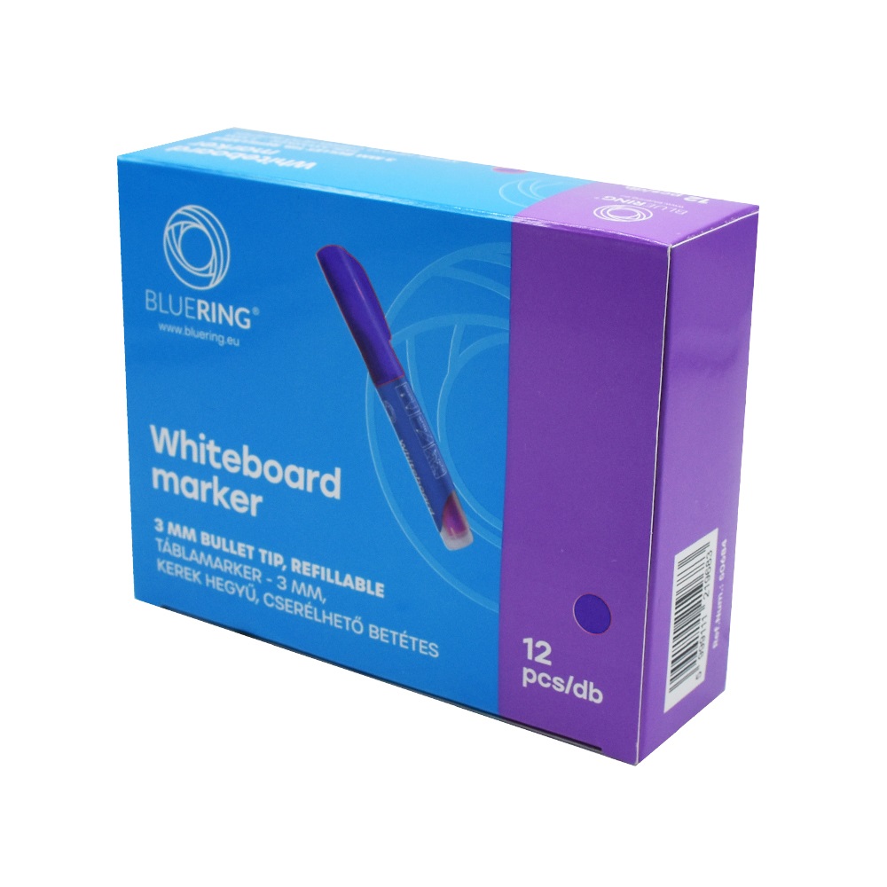 Táblamarker 3mm, kerek, cserélhető betétes, Bluering kék - Image 2
