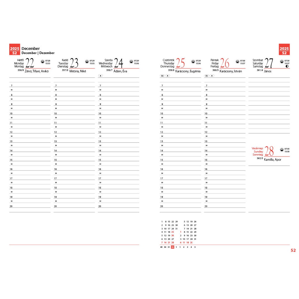 Tanári határidőnapló A5, műbőr 150mmx210mm, fehér lapokkal lila 2025/2026 Realsystem - Image 2