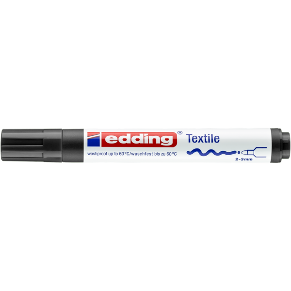 Textilfilc 2-3mm, kerek Edding 4500 fekete