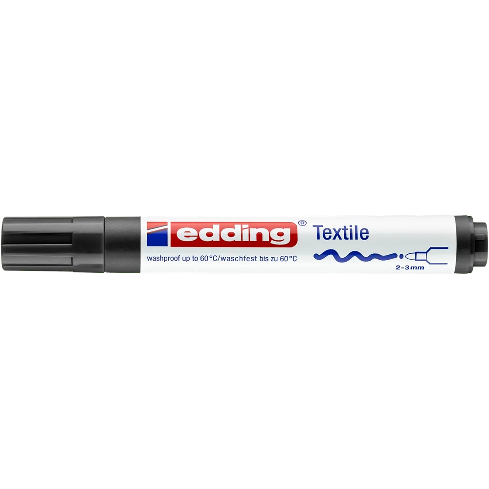 Textilfilc 2-3mm, kerek Edding 4500 fekete
