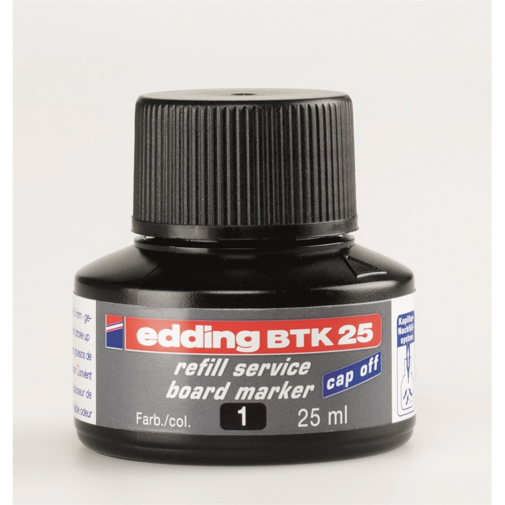 Tinta utántöltő táblamarkerhez 25ml, Edding BTK25 fekete - Image 2