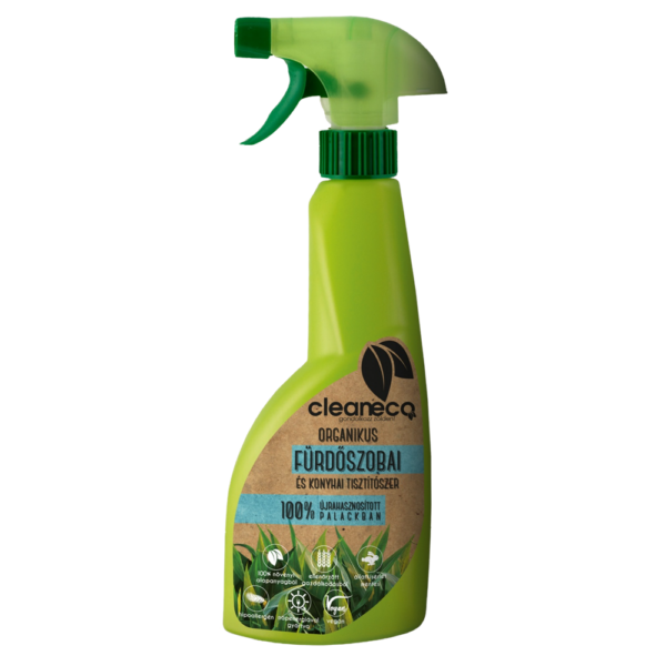 Tisztítószer konyhai és fürdőszobai szórófejes 500 ml organikus Cleaneco