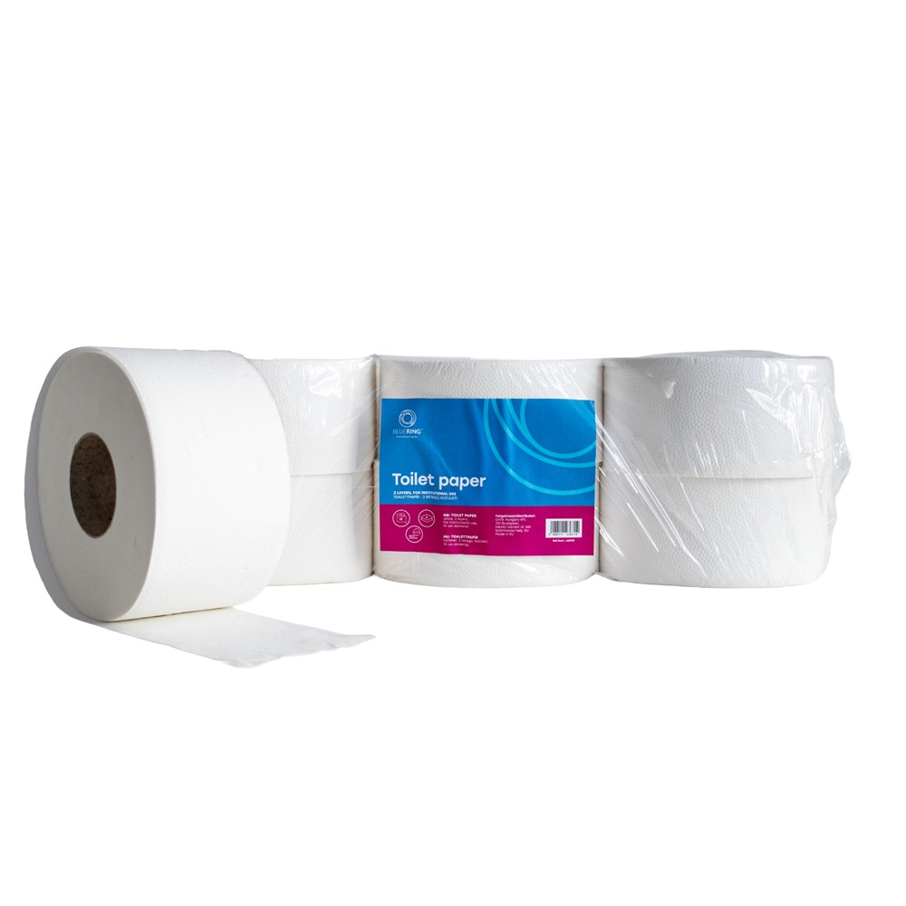 Toalettpapír 2 rétegű közületi átmérő: 19 cm 100 % cellulóz 100 m/tekercs 12 tekercs/csomag Bluering® hófehér - Image 2