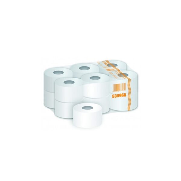 Toalettpapír 2 rétegű közületi átmérő: 19 cm 100 % cellulóz 125 m/tekercs 12 tekercs/karton Peppy_53096A