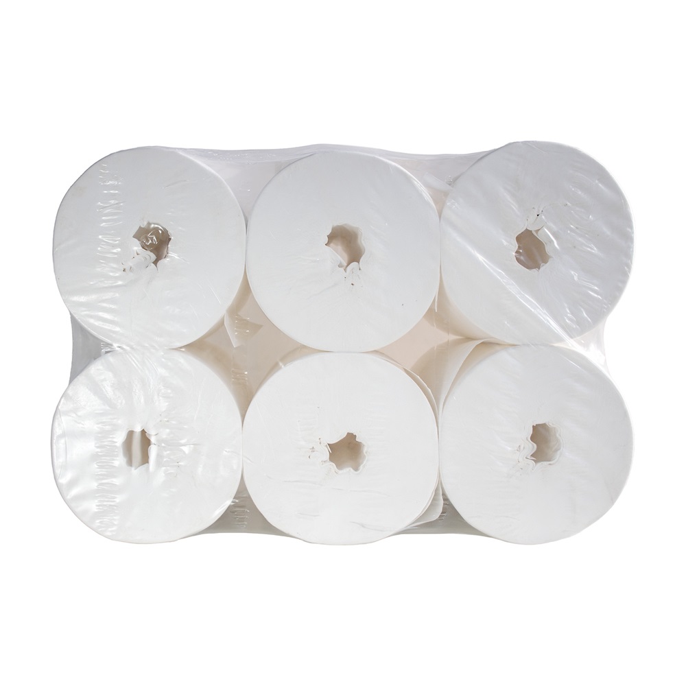 Toalettpapír 2 rétegű közületi átmérő: 19 cm 100 % cellulóz laponkénti belső adagolású 12 tekercs/karton hófehér