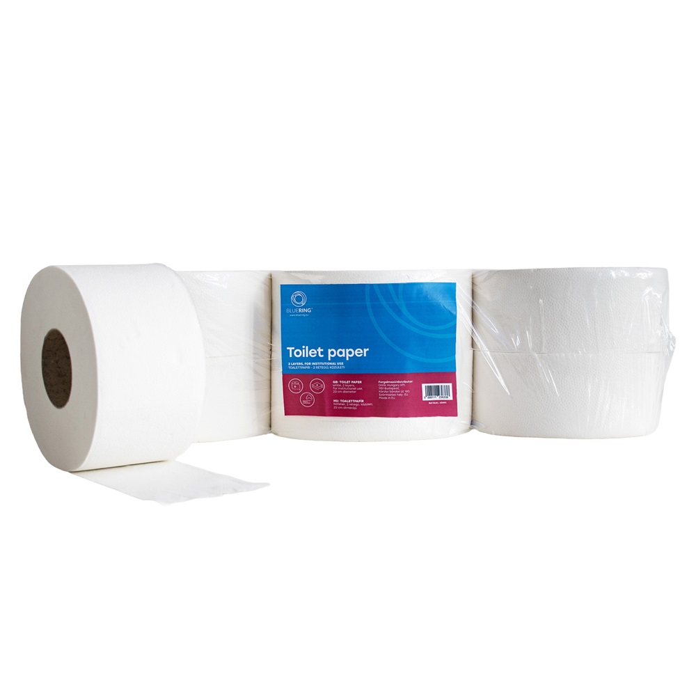 Toalettpapír 2 rétegű közületi átmérő: 23 cm 100 % cellulóz 170 m/tekercs 6 tekercs/karton Bluering® hófehér - Image 2