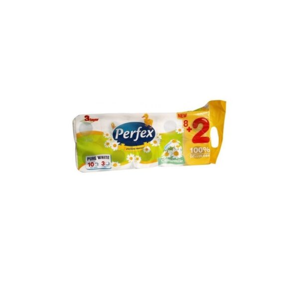 Toalettpapír 3 rétegű 150 lap/tekercs 8+2 tekercs/csomag Boni Perfex DeLuxe kamillás