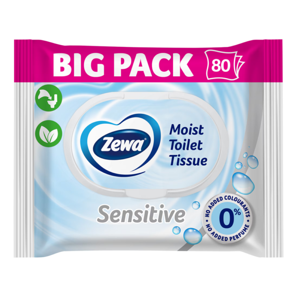 Toalettpapír nedves 80 lap/csomag Zewa Sensitive