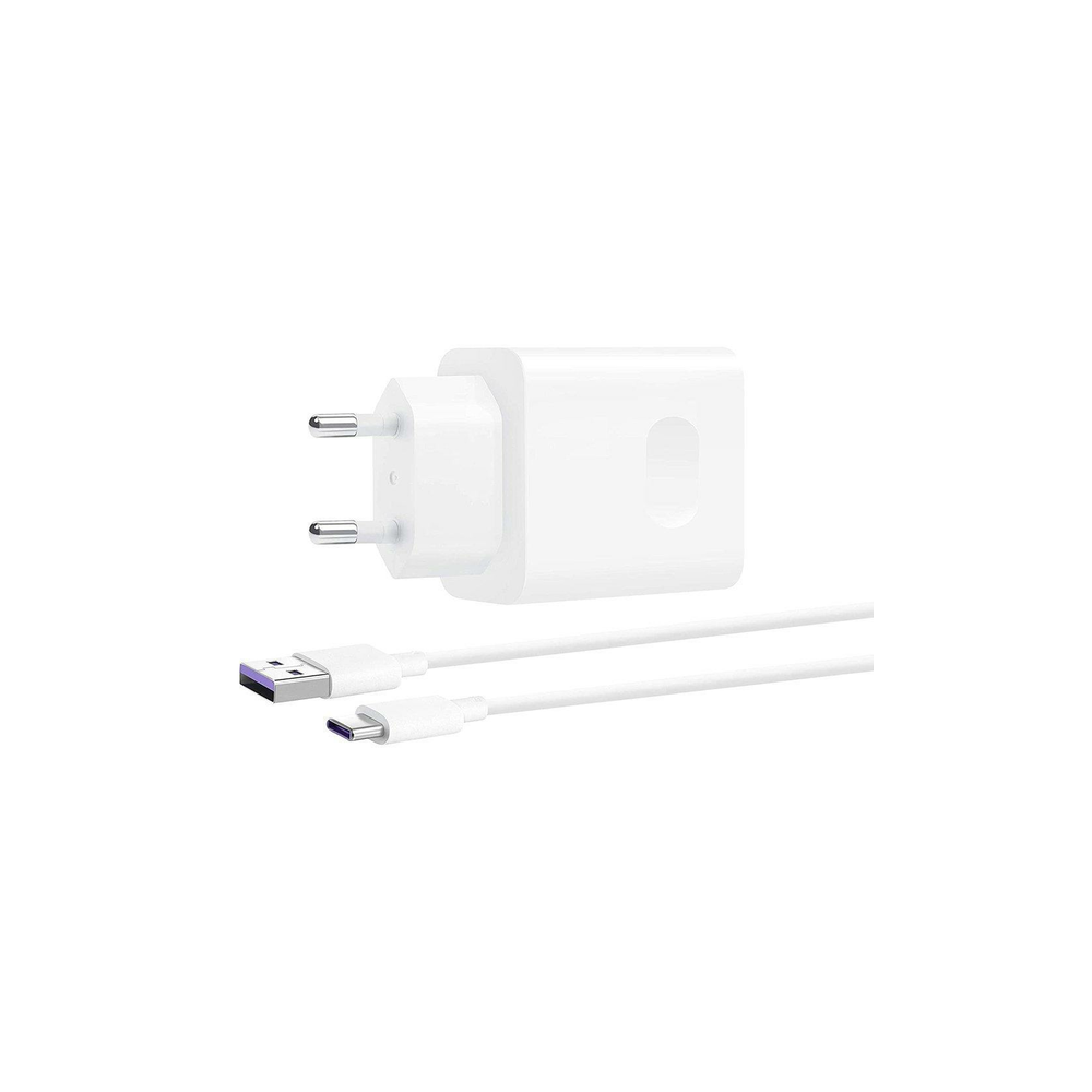Töltő hálózati HUAWEI USB aljzat (18W, gyorstöltő + Type-C kábel) fehér