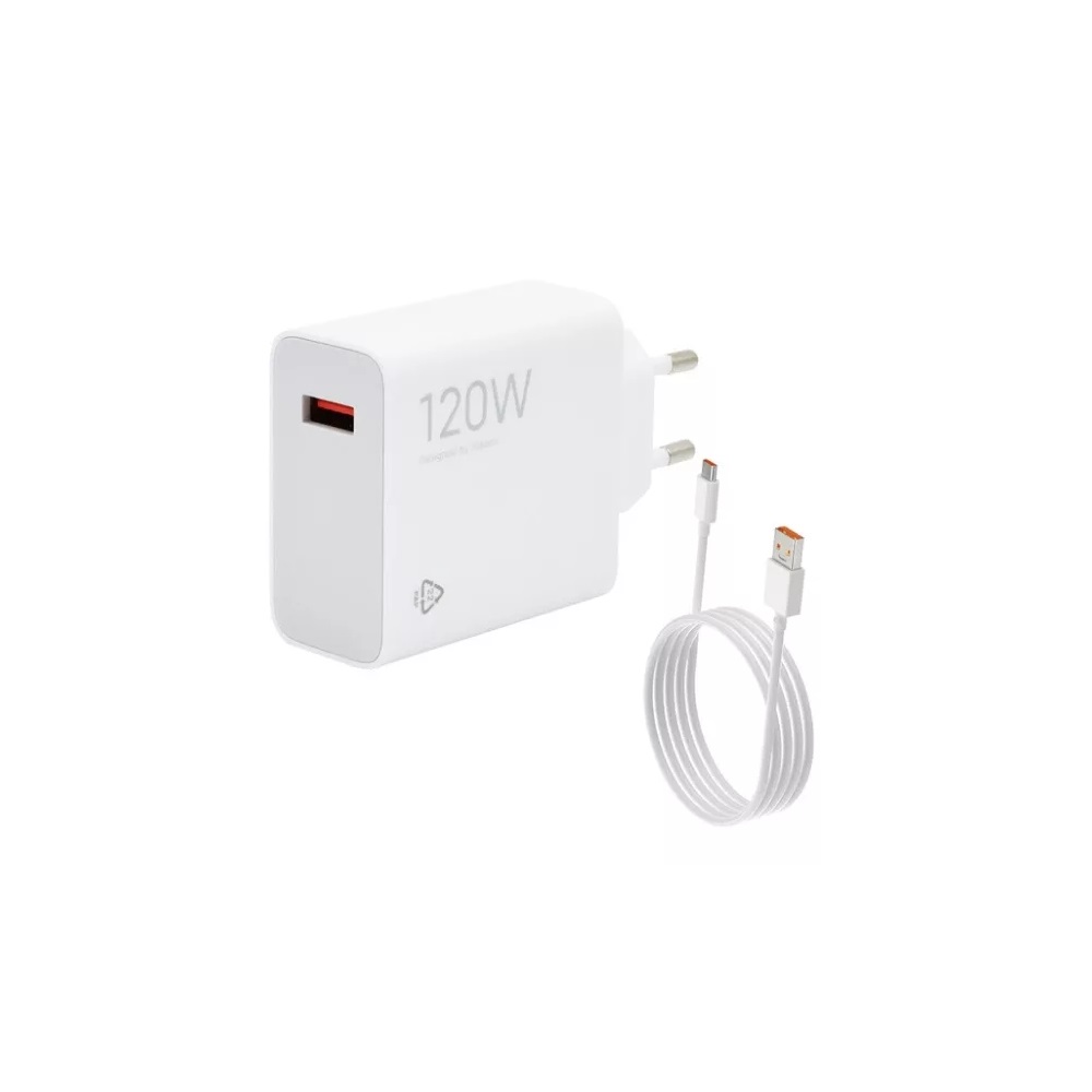 Töltő hálózati XIAOMI USB aljzat (120W, PD gyorstöltő 3.0 + Type-C kábel) fehér