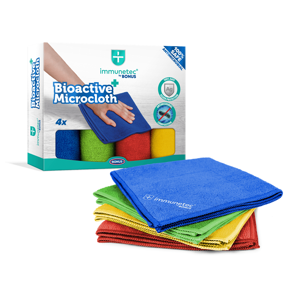 Törlőkendő mikroszálas 32 x 32 cm Immunetec BioActive 4 db/csomag Bonus_B785 - Image 2