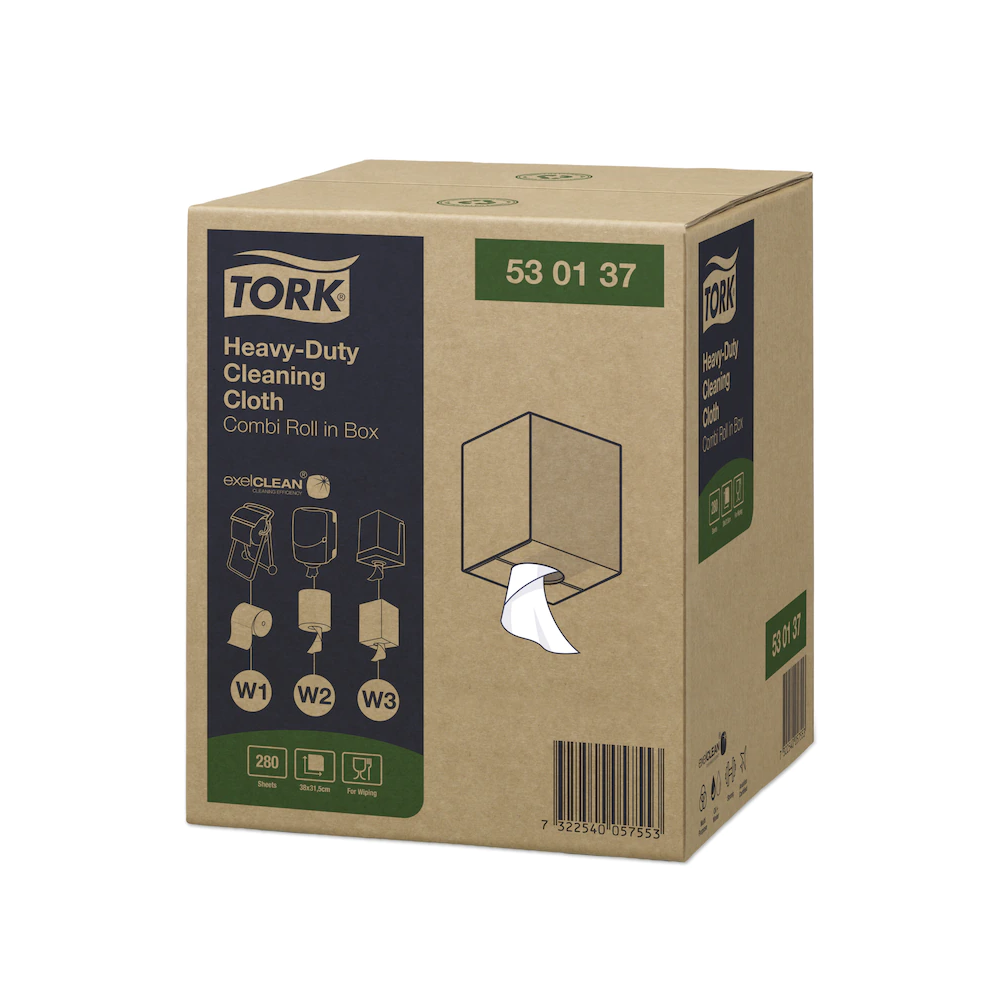 Ipari törlő tekercses nagyteljesítményű kombi 106 m/tek 1 tek/doboz W1/W2/W3 TORK_530137 fehér - Image 3