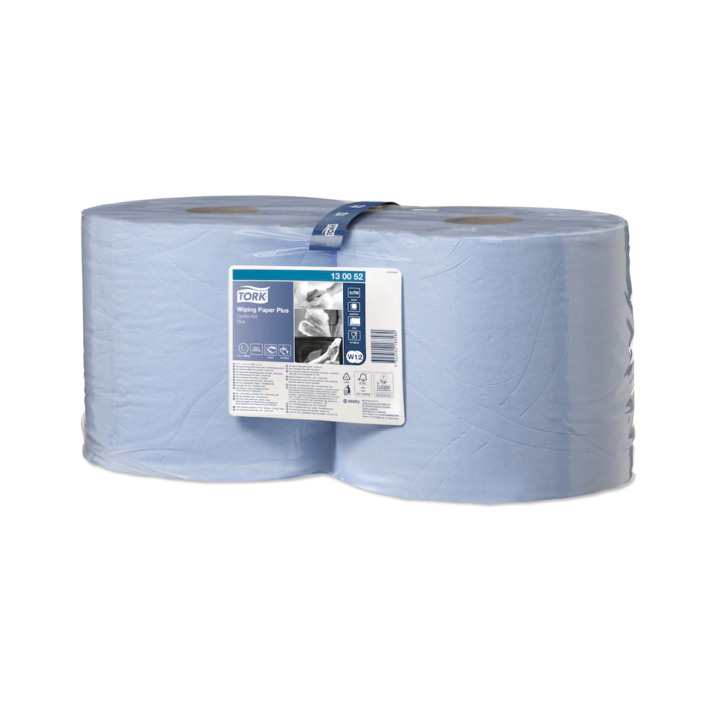 Ipari törlő 2 rétegű tekercses nagyteljesítményű kombi 255 m/tek 2 tek/karton W1/W2 Advanced Tork_130052 kék